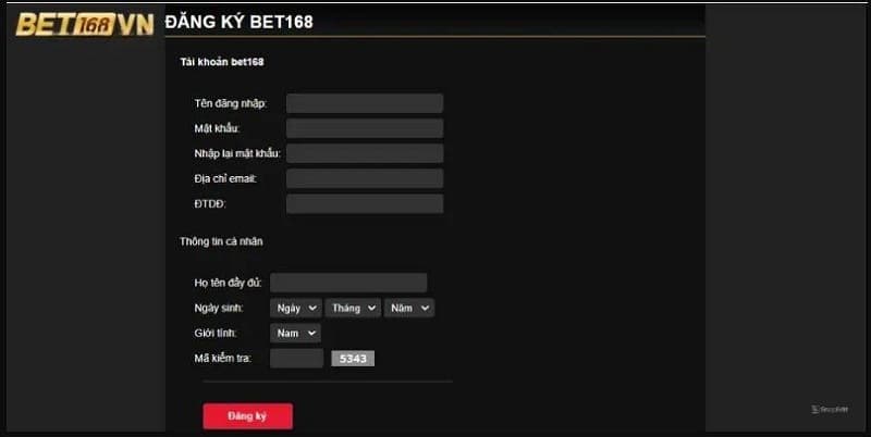 Đăng Ký Đăng Nhập Bet168vn với thao tác cực đơn giản 7 Đăng ký Bet168vn với thao tác đơn giản