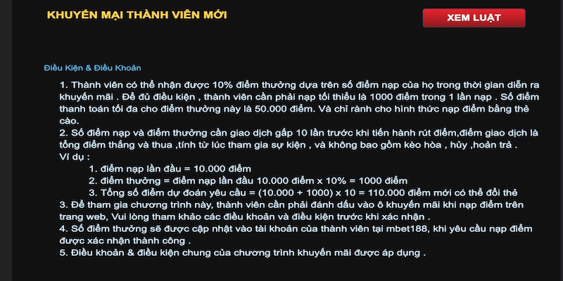 Khuyến Mãi Bet168vn - Thưởng Cực Khủng Cho Hội Viên Mới 8 Điều kiện tham gia khuyến mãi.