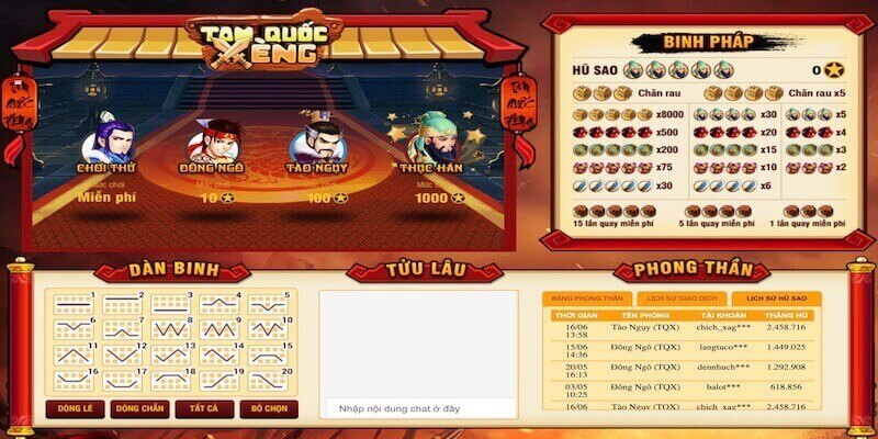 Xèng Tam Quốc Game Bet168vn.
